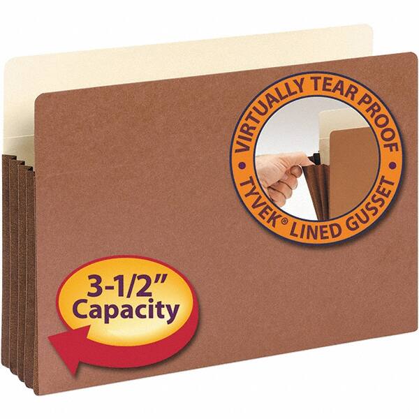 SMEAD - 14-3/4 x 9-1/2", Legal, Redrope, 3-1/2" Expanding Wallet - 11 Point Stock, Straight Tab Cut Location - Exact Tooling