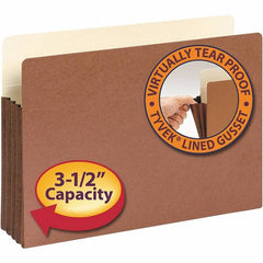 SMEAD - 14-3/4 x 9-1/2", Legal, Redrope, 3-1/2" Expanding Wallet - 11 Point Stock, Straight Tab Cut Location - Exact Tooling