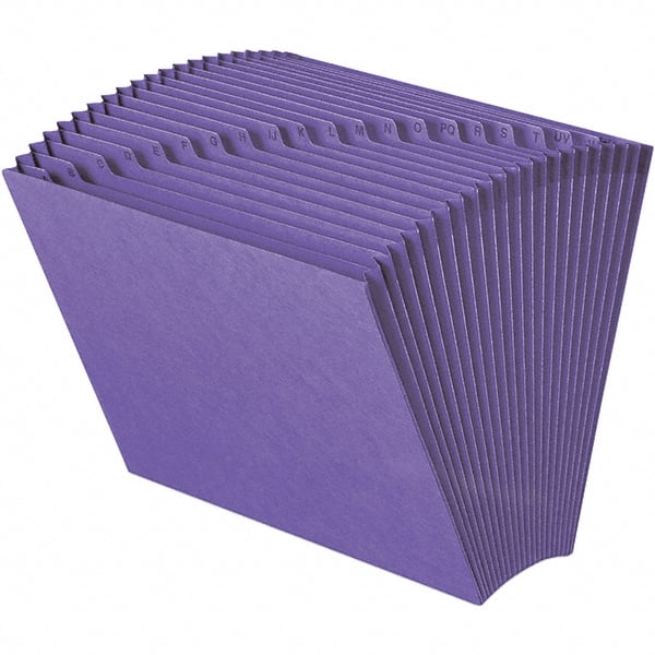 SMEAD - 12 x 10", Letter Size, Purple, A-Z Indexed Expanding Files - Assorted Tab Cut Location - Exact Tooling