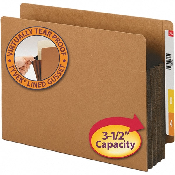 SMEAD - 12-1/4 x 9-1/2", Letter Size, Dark Brown, 3-1/2" Expanding Wallet - Straight Tab Cut Location - Exact Tooling
