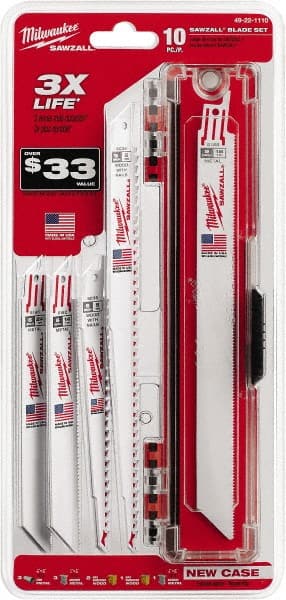 Milwaukee Tool - Reciprocating Saw Blade Sets Blade Material: Bi-Metal Minimum Blade Length (Inch): 6 - Exact Tooling
