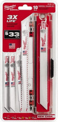 Milwaukee Tool - Reciprocating Saw Blade Sets Blade Material: Bi-Metal Minimum Blade Length (Inch): 6 - Exact Tooling