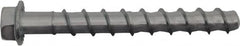 Powers Fasteners - 1/2" Diam, 1/2" Drill, 8" OAL, 1-9/16" Min Embedment Machine Screw Anchor Concrete Anchor - 1018 Case Hardened Steel, Galvanized Finish, Hex Head, Hex Drive - Exact Tooling