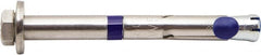 Powers Fasteners - 1/4" Diam, 1/4" Drill, 1-3/4" OAL, 2" Min Embedment Sleeve Concrete Anchor - 304 Stainless Steel, Hex Head, Hex Drive, 1-3/4" Thread Length - Exact Tooling