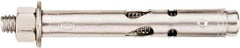 Powers Fasteners - 1/2" Diam, 1/2" Drill, 3-3/4" OAL, 1-1/8" Min Embedment Sleeve Concrete Anchor - 304 Stainless Steel, Hex Head, Hex Drive, 3-3/4" Thread Length - Exact Tooling