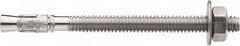 Powers Fasteners - 3/8" Diam, 3/8" Drill, 3" OAL, 2-1/4" Min Embedment Wedge Expansion Concrete Anchor - 304 Stainless Steel, Hex Nut Head, Hex Drive, 1-5/8" Thread Length - Exact Tooling