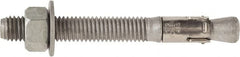 Powers Fasteners - 1/2" Diam, 1/2" Drill, 3-3/4" OAL, 1-1/2" Min Embedment Wedge Expansion Concrete Anchor - 1035 Carbon Steel, Hot Dipped Galvanized Finish, Hex Nut Head, Hex Drive, 2" Thread Length - Exact Tooling