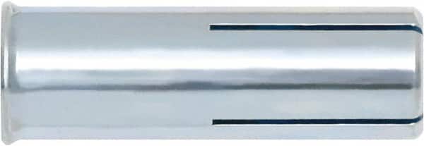 Powers Fasteners - 1/4" Diam, 3/8" Drill, 1" OAL, Drop-In Concrete Anchor - 1008 Carbon Steel, Zinc-Plated Finish, Hammer Drive, 7/16" Thread Length - Exact Tooling
