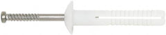 Powers Fasteners - 1/4" Diam, 1/4" Drill, 1-1/2" OAL, 3-5/8" Min Embedment Hammer Drive Concrete Anchor - 304 Nylon/Stainless Steel, Flat Head, Hammer Drive - Exact Tooling