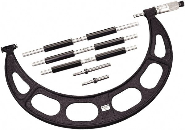 Starrett - Interchangeable-Anvil Micrometers Operation Type: Mechanical Minimum Measurement (Decimal Inch): 9.0000 - Exact Tooling