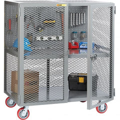 Little Giant - 2,000 Lb Capacity, 1 Shelf, Security Cart - 27" Long x 27" Wide x 56" High - Exact Tooling