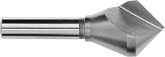 Magafor - 3/8" Head Diam, 1/4" Shank Diam, 1 Flute 60° Cobalt Countersink - Uncoated, 1-3/4" OAL, Single End, Straight Shank, Right Hand Cut - Exact Tooling