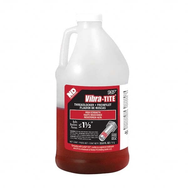 Vibra-Tite - 1 L Jug, Red, High Temp/High Strength Threadlocker - Exact Tooling