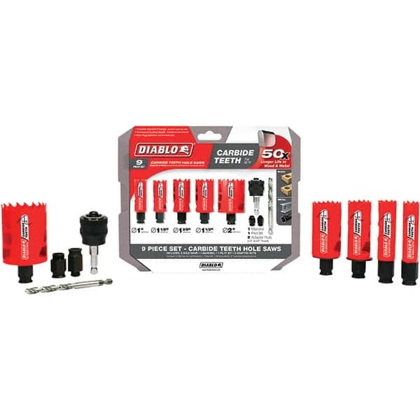 Freud - Hole Saw Kits Minimum Saw Diameter (Inch): 1 Maximum Saw Diameter (Inch): 2 - Exact Tooling