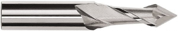 Magafor - 0.5mm Diam, 0.04" LOC, 2 Flute, 60° Point Angle, Solid Carbide Drill Mill - Bright Finish, 1-1/2" OAL, 0.118" Shank Diam - Exact Tooling