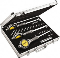 Starrett - 50" to 160" Dial Bore Gage Set - 0.01mm Graduation, 300" Gage, Hardened Tool Steel - Exact Tooling