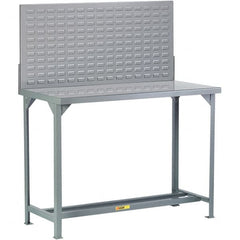Little Giant - 60 Wide x 24" Deep x 60" High, Steel Workbench with Pegboard - Fixed Legs - Exact Tooling