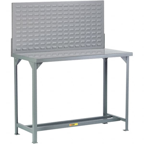 Little Giant - 72 Wide x 36" Deep x 60" High, Steel Workbench with Pegboard - Fixed Legs - Exact Tooling