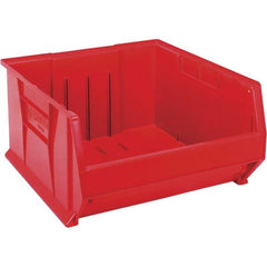 Quantum Storage - 225 Lb Load Capacity Red Polypropylene Tote Container - Stacking, 12" Long x 22-1/2" Wide x 23.9" High - Exact Tooling