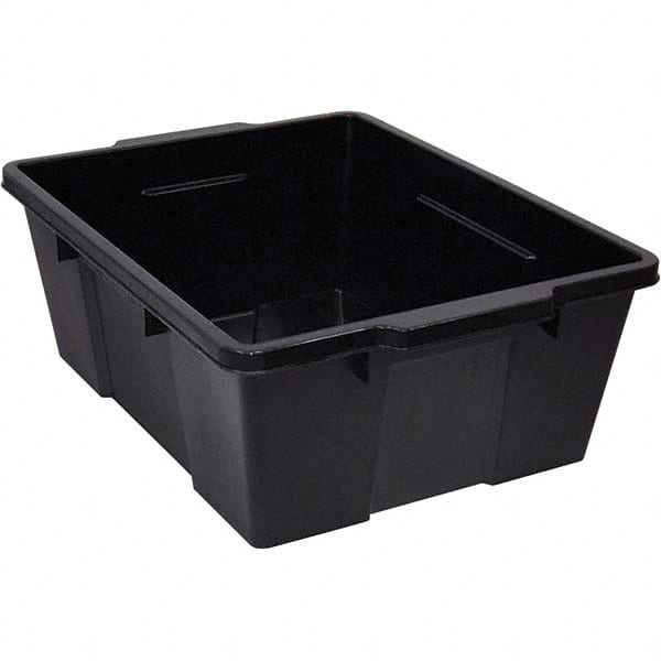 Quantum Storage - 50 Lb Load Capacity Black Polypropylene Tote Container - Stacking, Nesting, 7.8" Long x 15.9" Wide x 21" High - Exact Tooling