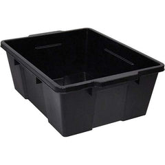 Quantum Storage - 50 Lb Load Capacity Black Polypropylene Tote Container - Stacking, Nesting, 7.8" Long x 15.9" Wide x 21" High - Exact Tooling