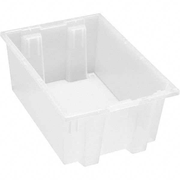 Quantum Storage - 65 Lb Load Capacity Clear Polypropylene Tote Container - Stacking, Nesting, 8" Long x 13-1/2" Wide x 19-1/2" High - Exact Tooling