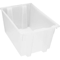 Quantum Storage - 100 Lb Load Capacity Clear Polypropylene Tote Container - Stacking, Nesting, 15" Long x 19-1/2" Wide x 29" High - Exact Tooling