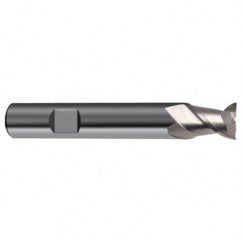 3mm Dia. - 50mm OAL - 45° Helix Bright Carbide End Mill - 2 FL - Exact Tooling