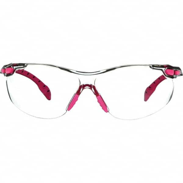 3M - Clear Lenses, Frameless Safety Glasses - Anti-Fog, Pink, Black Frame, Size Universal, Wrap Around - Exact Tooling