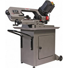 Jet - 5 x 6" Max Capacity, Manual Variable Speed Pulley Horizontal Bandsaw - 80 to 230 SFPM Blade Speed, 115 Volts, 45°, 1/2 hp, 3 Phase - Exact Tooling