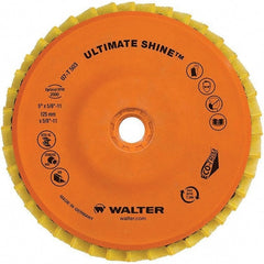 WALTER Surface Technologies - 4-1/2" Disc Diam, 5/8-11 Center Hole, Type 27 Aluminum Oxide Flap Disc - 7,300 Max RPM, Cloth Backing, Arbor Attaching System, Non-Woven - Exact Tooling