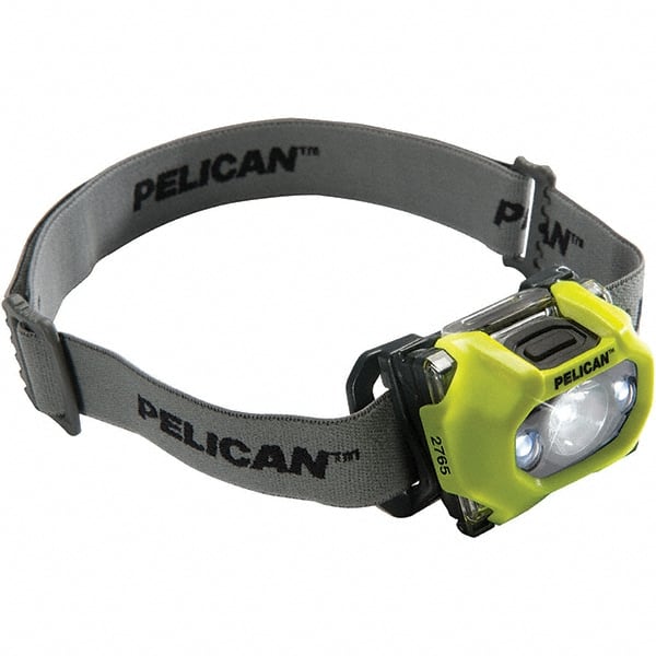 Pelican Products, Inc. - White LED Bulb, 155 Lumens, Hands-free Flashlight - Yellow Polycarbonate Body, 3 AAA Alkaline Batteries Included - Exact Tooling