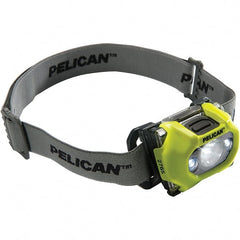 Pelican Products, Inc. - White LED Bulb, 155 Lumens, Hands-free Flashlight - Yellow Polycarbonate Body, 3 AAA Alkaline Batteries Included - Exact Tooling