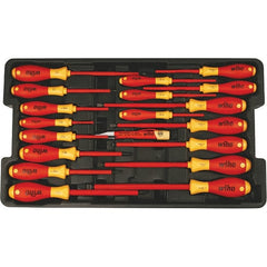 Wiha - 19 Piece Slotted, Phillips, Square & Terminal Xeno Screwdriver Set - Comes in Box - Exact Tooling