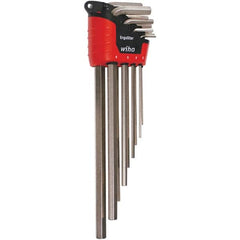 Wiha - 9 Piece, L-Key Long Arm Hex Key Set - 1.5 to 10mm Range, Nickel Plated - Exact Tooling