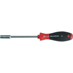 Wiha - 5.5mm Solid Shaft Magnetic Tip Nutdriver - Cushion Grip Handle, 9-13/32" OAL - Exact Tooling