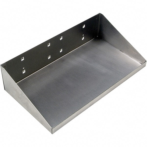 Triton - Stainless Steel Pegboard Shelf - For Use with Stainless Steel Square Hole LocBoards Pegboards - Exact Tooling