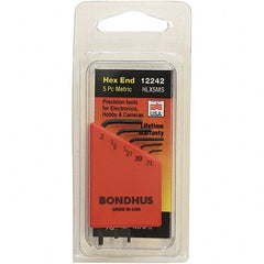 Bondhus - 5 Piece, L-Key Hex Key Set - 0.71 to 2mm Range, Protanium Steel - Exact Tooling