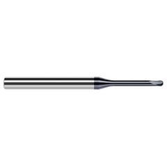 ‎1/16″ Dia. × 1/4″ Shank × 0.05″ DOC × 2-1/2″ OAL, Carbide AlTiN, 2 Flute, Ballnose End Mill - Exact Tooling