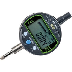 Mitutoyo - 0 to 1/2" Range, 0.00005, 0.0001 & 0.0005" Graduation, Electronic Drop Inidicator - Lug Back, 0.0001" Accuracy, LCD Display, Inch & Metric - Exact Tooling
