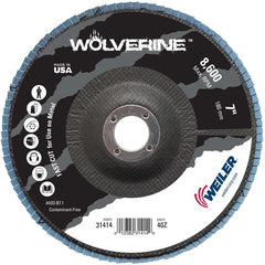 7″ Vortec Pro Abrasive Flap Disc, Flat, Phenolic Backing, 40Z, 7/8″ Arbor Hole - Exact Tooling
