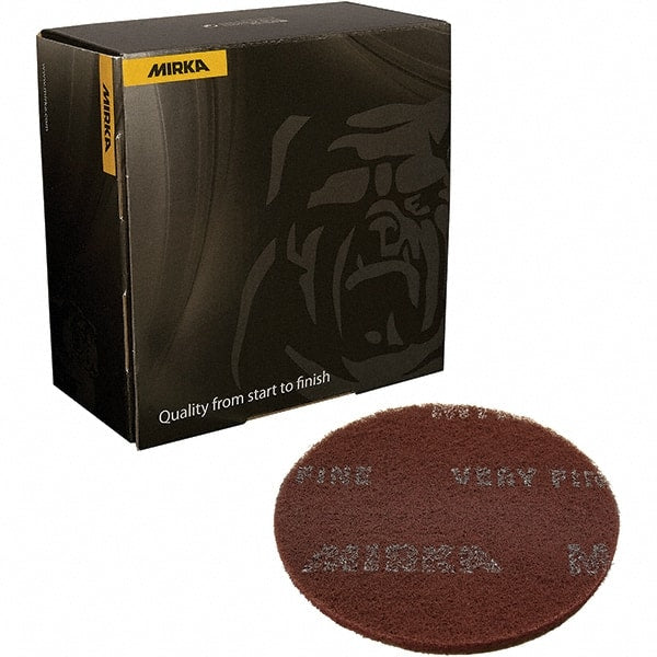 Mirka - 6" Diam, 360 Grit, Aluminum Oxide Hook & Loop Disc - Nonwoven, Nylon Backing, - Exact Tooling