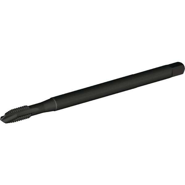 Kennametal - #4-40 UNC, 2 Flute, Oxide Finish, HSS-E Spiral Point Tap - Plug Chamfer, Right Hand Thread, 4" OAL, 14.2mm Thread Length, 3.58mm Shank Diam, Series T820 - Exact Tooling