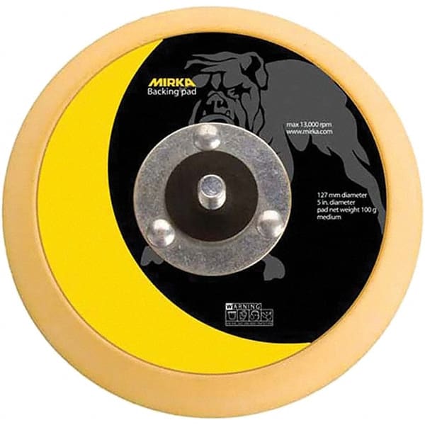 Mirka - 5" Diam Adhesive/PSA Disc Backing Pad - Medium Density, 12,000 RPM - Exact Tooling