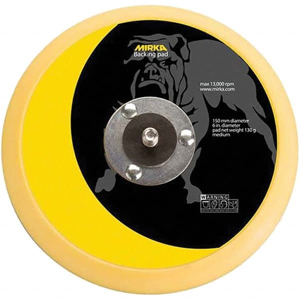 Mirka - 6" Diam Adhesive/PSA Disc Backing Pad - Medium Density, 12,000 RPM - Exact Tooling
