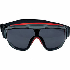 3M - Size Universal, Gray Polycarbonate Anti-Fog Lens, Safety Goggles - Indirect Vent, Black/Red Frame - Exact Tooling