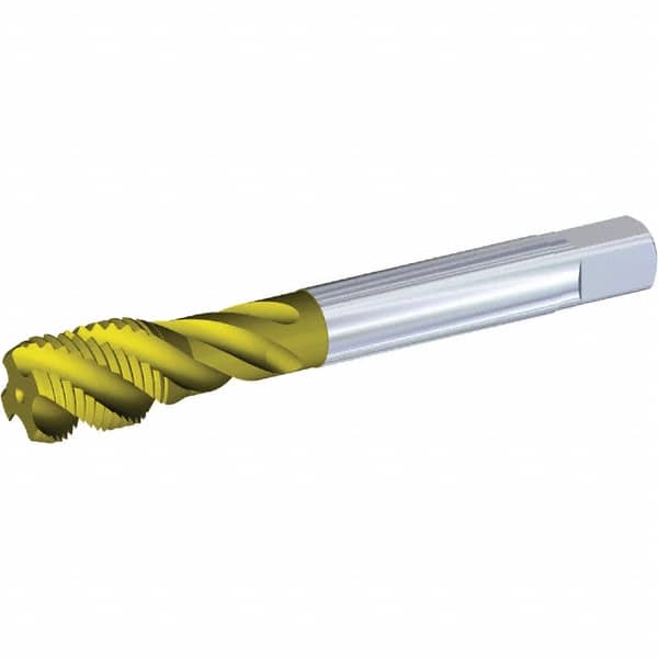 Kennametal - 3/4-14 G G Internal Thread Taper Thread Forming Tap - Solid Carbide, TiN Finish, 140mm OAL, 20mm Thread Length, Right Hand Thread, Series T857 - Exact Tooling