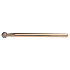 1/4″ Electroplated CBN Mandrel 100 Grit Spherical Ball end - Exact Tooling