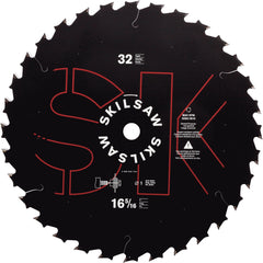 Skilsaw - 8-1/4" Diam, 5/8" Arbor Hole Diam, 24 Tooth Wet & Dry Cut Saw Blade - Carbide-Tipped, Cutoff Action, Diamond Arbor - Exact Tooling