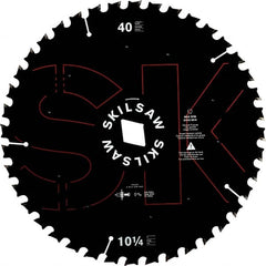 Skilsaw - 10-1/4" Diam, 1" Arbor Hole Diam, 40 Tooth Wet & Dry Cut Saw Blade - Cermet-Tipped, Cutoff Action, Diamond Arbor - Exact Tooling